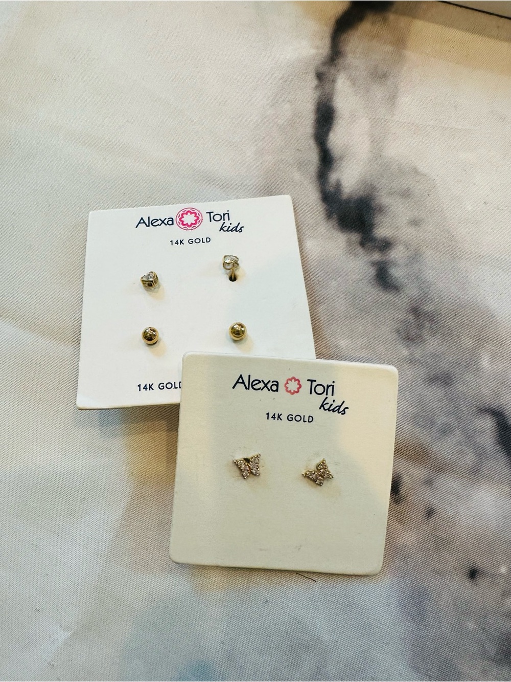 NWT Alex Tori Kids 14K Gold Stud Earrings Bundle